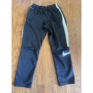 Nike‎ Therma-Fit Men's Training Pants Small Black Gray Swoosh Logo Zip Pockets